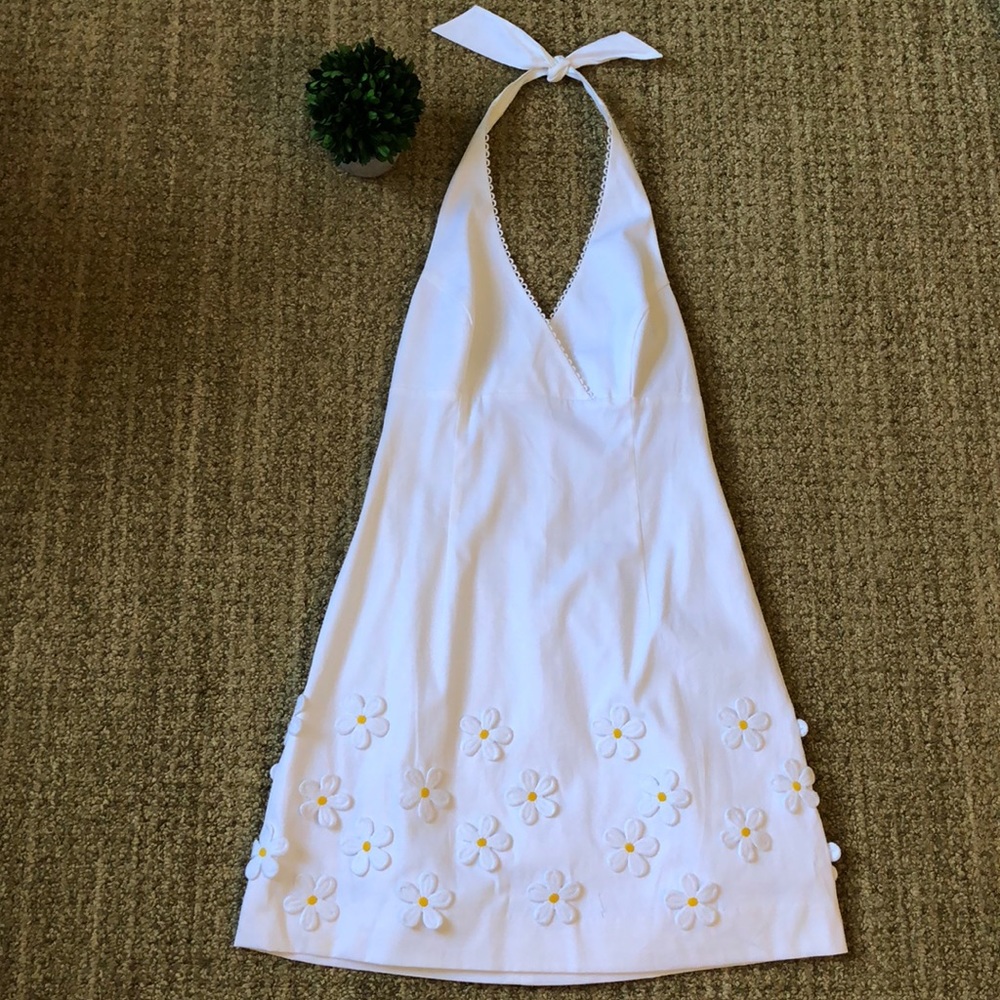 Lilly Pulitzer White Daisy Halter Dress